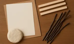 Materiały do stworzenia ramki: karton, masa plastyczna, patyczki. Jak zrobić ramkę z kartonu?