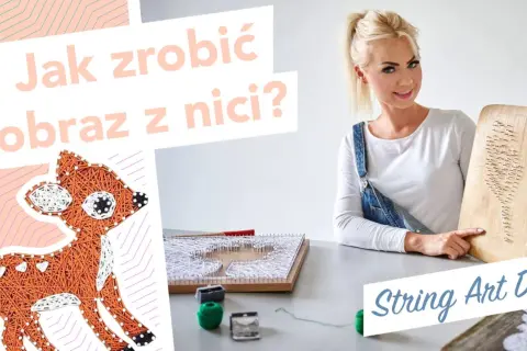 Uroczy sarenka z nici, idealny projekt string art dla dzieci.