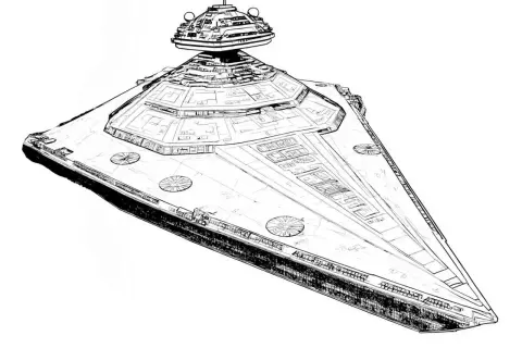 Gwiazda Śmierci z Gwiezdnych Wojen, idealna do star wars kolorowanki. Ta potężna maszyna czeka na Twoje kolory!