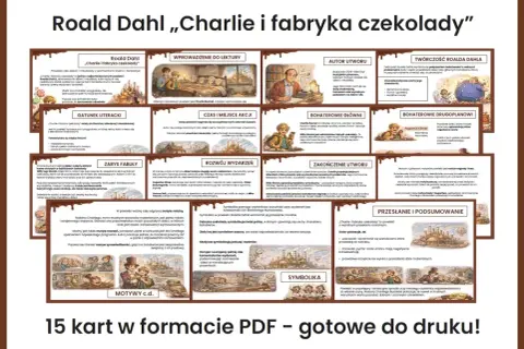 Materiały edukacyjne: "Charlie i fabryka czekolady" – test z odpowiedziami. Podsumowanie motywów, symboliki i przesłania powieści Roalda Dahla.