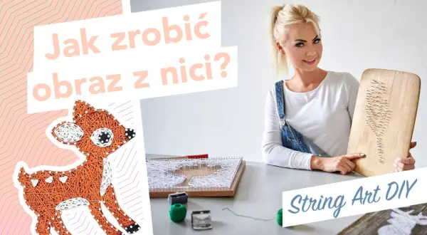 Uroczy sarenka z nici, idealny projekt string art dla dzieci.