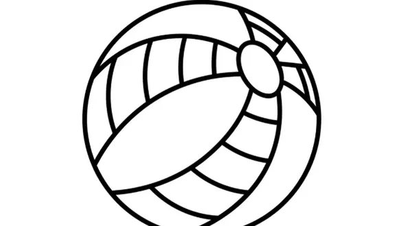 Oto piłka kolorowanka gotowa do pokolorowania kredkami lub farbkami.