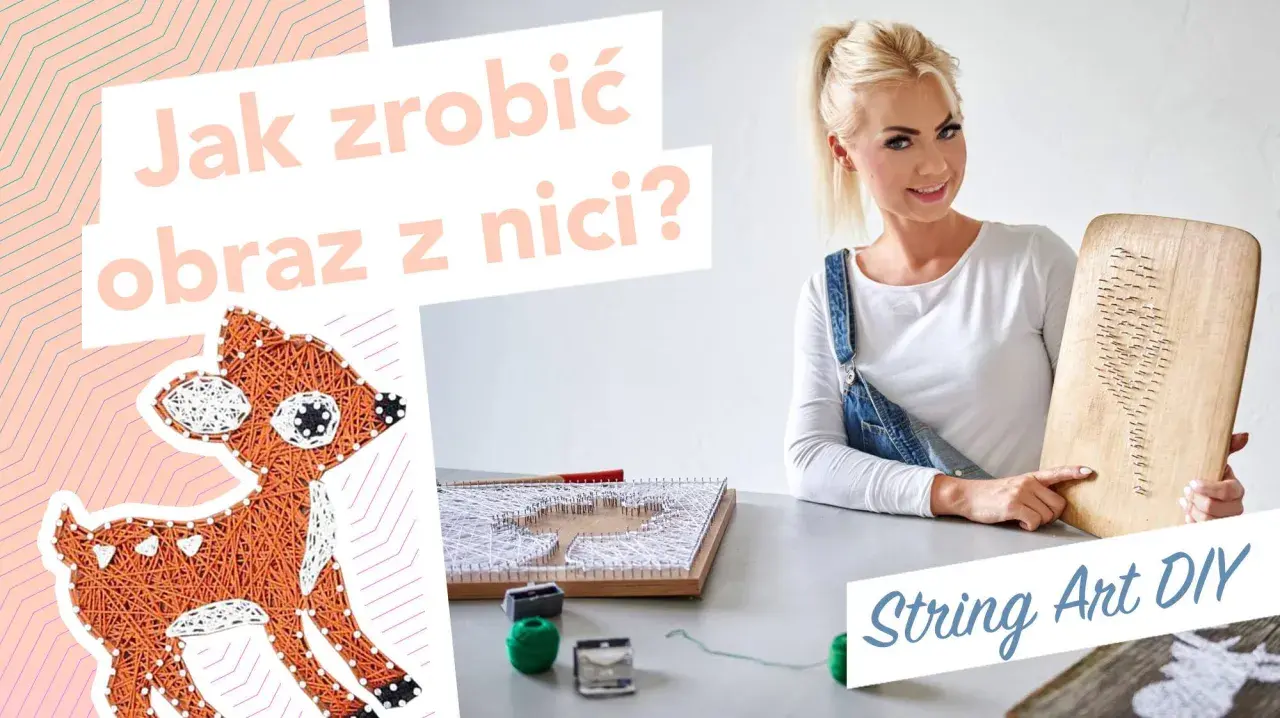Uroczy sarenka z nici, idealny projekt string art dla dzieci.