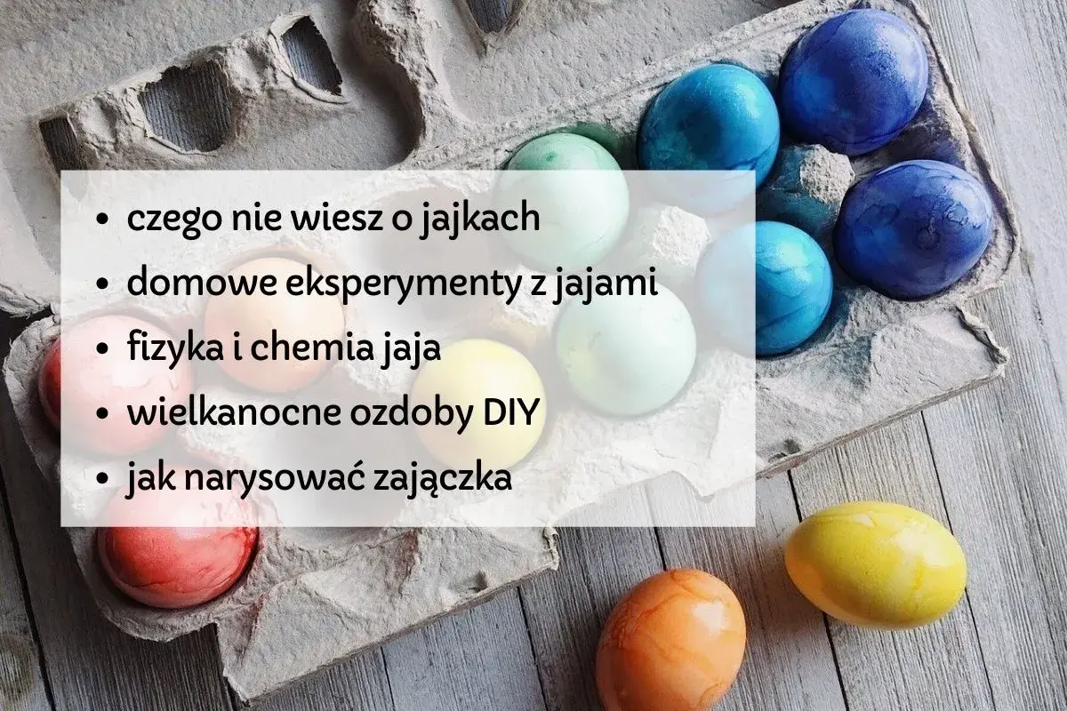 Kolorowe jajka wielkanocne w wytłoczce. Lista pomysłów na zadania wielkanocne: eksperymenty, ozdoby DIY i rysowanie zajączka.