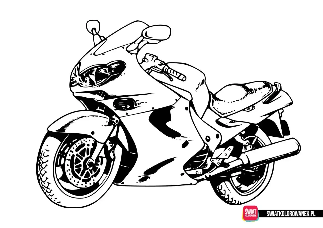 Sportowy motor do pokolorowania. Czekam na Twoje barwy, by ożywić ten motocykl!