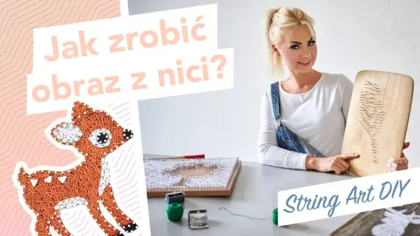 Uroczy sarenka z nici, idealny projekt string art dla dzieci.