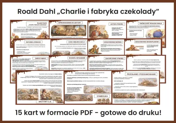 Materiały edukacyjne: "Charlie i fabryka czekolady" – test z odpowiedziami. Podsumowanie motywów, symboliki i przesłania powieści Roalda Dahla.